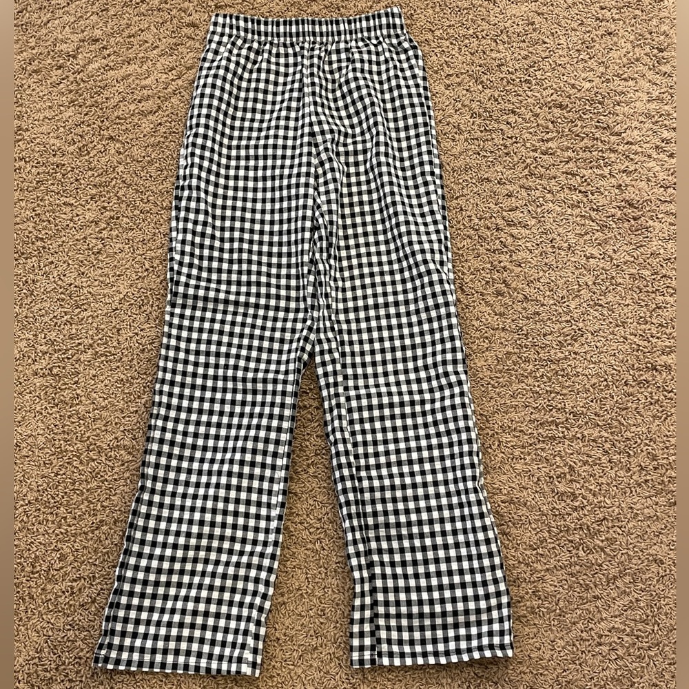 NWOT SHEIN Cotton Gingham Straight Leg Pants
